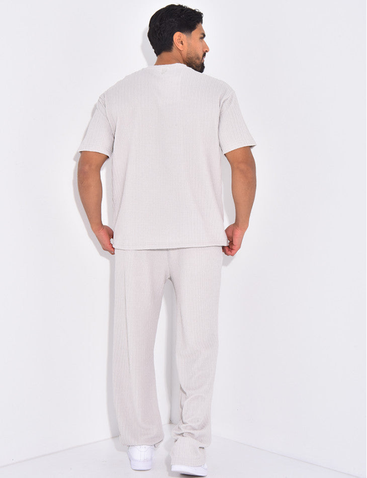 Azurro Pleated Trousers & T-Shirt