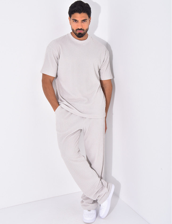 Azurro Pleated Trousers & T-Shirt