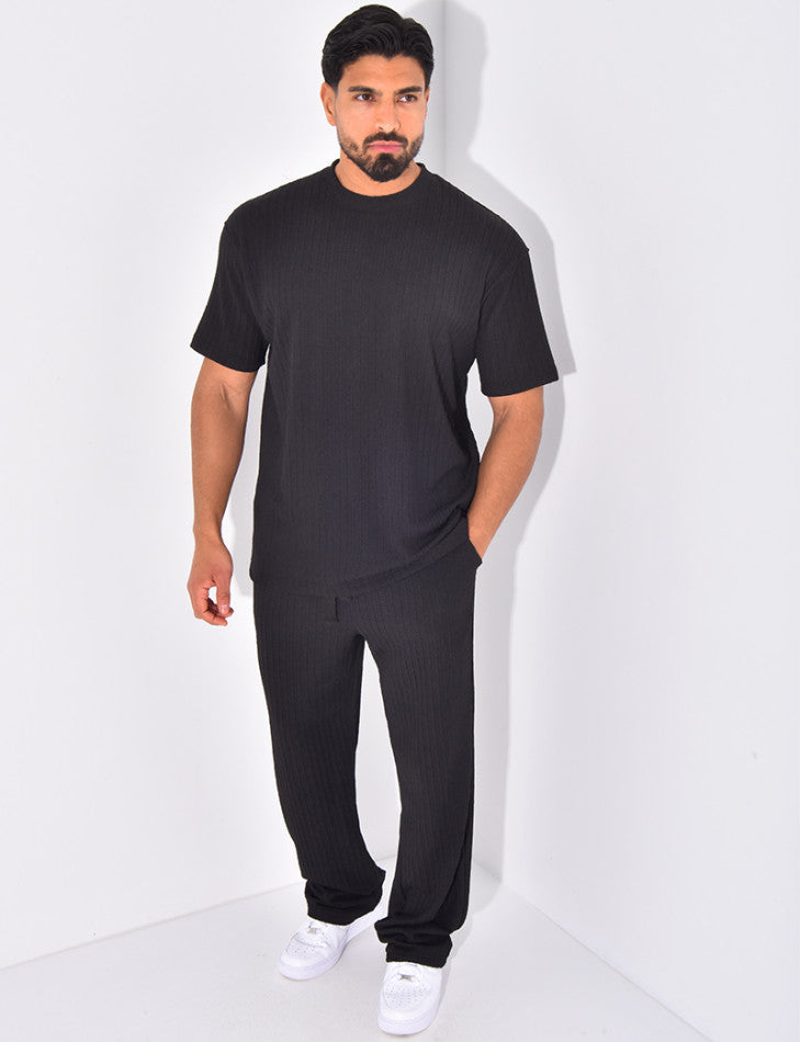 Azurro Pleated Trousers & T-Shirt