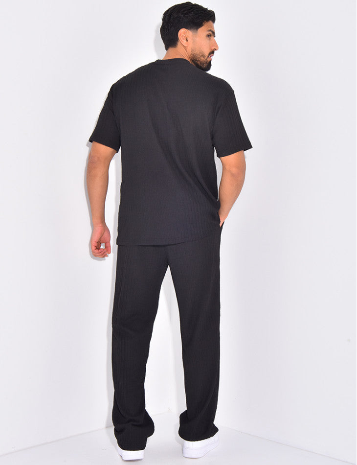 Azurro Pleated Trousers & T-Shirt